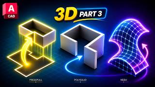 AutoCAD 3D Commands | Presspull, Polysolid &amp; Mesh Explained (Urdu)