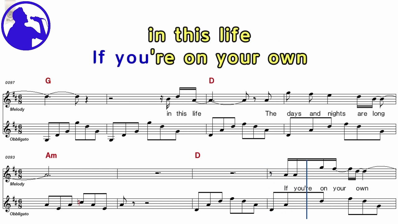 REM Everybody hurts karaoke sheet music for players,chord,chorus