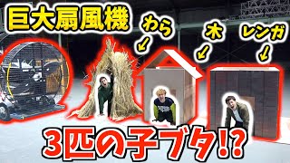 【命がけ】強風で実際に吹き飛ばない家ってどれ？わら.木.レンガ【3匹の子ブタ】