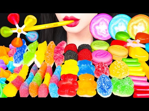 ASMR RAINBOW FOODS CANDY JELLY GUMMY <strong>WINDMILL</strong> 무지개 바람개비 솜사탕 먹방 EATING SOUNDS
