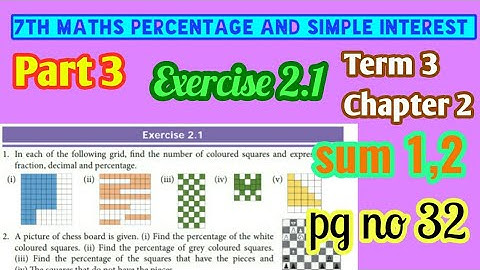 7th std Maths-Term 3-chapter 2 percentage and simple Interest Exercise 2.1 (sum 1,2) pg no 32-part 3