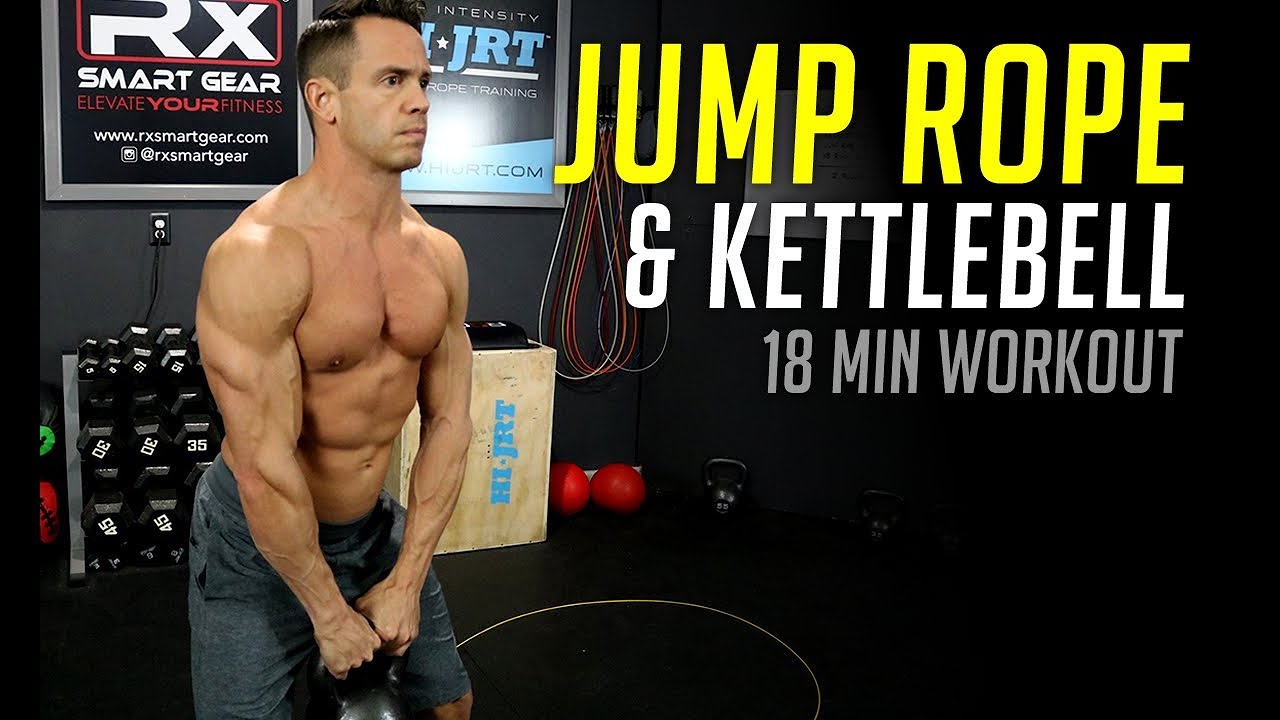 10 Minute Jump rope kettlebell workout for push your ABS