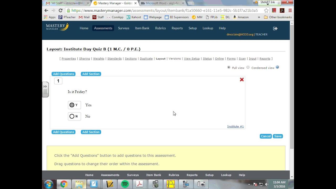 creating an online assessment in mastery manager youtube mastery manager