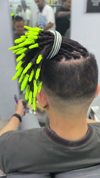 Glow in the dark dreadlock tiplocs #dreads #hairstyle #haircut #dreadlocks