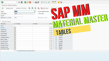 material master tables