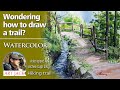 Watercolor healing landscape painting | Wondering how to draw a trail? | Masking [ART JACK]