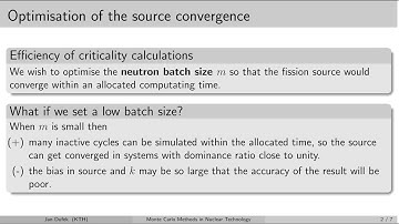 MC simulations:  6.3 Optimisation of source convergence