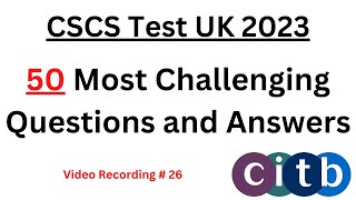 CSCS Test UK  50 New Q&A | CSCS Card UK 2023 | CITB health and safety Test 2023 | CSCS Mock Test