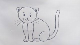 how to draw cat drawing easy step by step@DrawingTalent