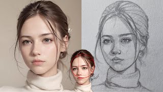 How to draw a face for beginners | draw a girl's face 3\4 #arttips #drawingtutorial #drawing
