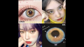 Easysmall gradual change brown with blue big pupil for Eyes Colored Contact Lenses Cosmetic Degree screenshot 3