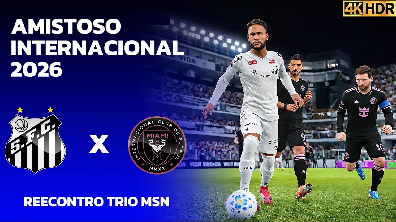 Santos vs Inter Miami | Messi vs Neymar | Simulação 4K Ultra HD (60FPS) Pes 2021 Gogosz Patch.
