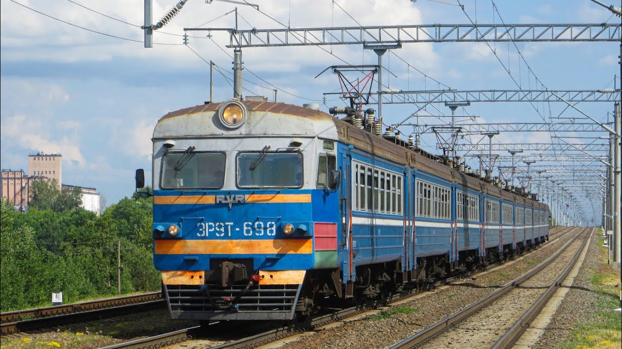 МИНСК! Поездка на электропоезде ЭР9Т-698, маршрут №6129: Минск-Пассажирский - Гудогай (07.07.2022)