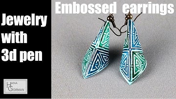 How to make embossed earrings with 3d pen