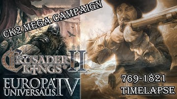 CK2 to EU4 Super Campaign (776-1821) Time-lapse (A.I only)