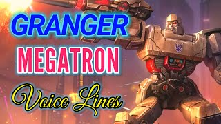 Granger Megatron - Transformer skin voice lines and quotes - dialogues Mobile Legends Noygen