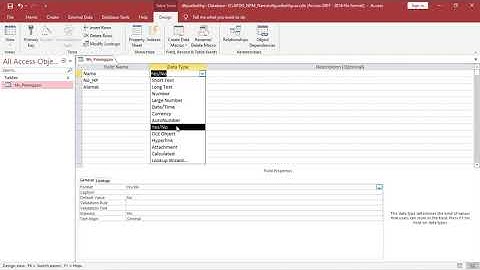 Bekerja dengan tabel pada Microsoft Access
