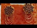 Diy fabric and kundan party wear earrings  fabric earring  diy kundan earring  trending earrings