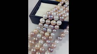 11-12mm AA-Off Round Mixed Multi Color Freshwater Cultured Wholesale Pearl Beads Pearl Strand #pearl
