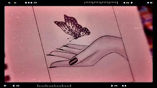 Pencil drawing of hand with beautiful butterfly || Butterfly drawing || Drawing pencil sketches art