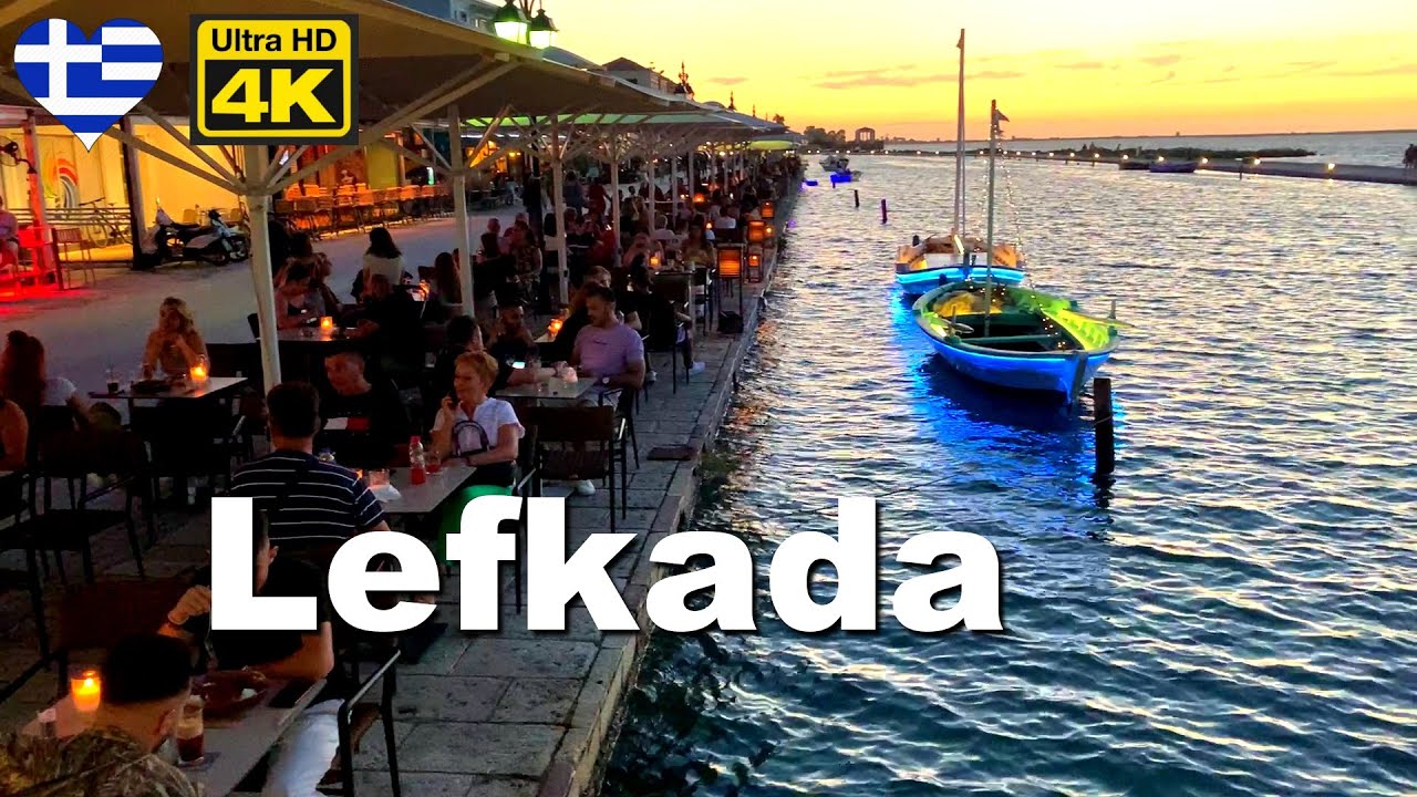 Lefkada town - Night Life - Walking tour - YouTube