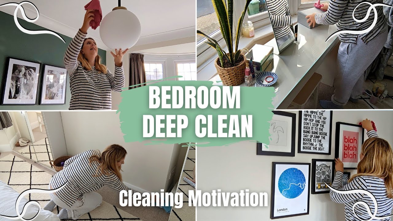 BEDROOM DEEP CLEAN 🛏️🧽 | Cleaning Motivation | Clean with me | Claire ...
