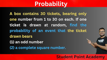 Probability of Drawing a Ticket | Odd & Square Numbers | Probability Explained