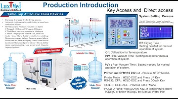 Table Top Autoclave  CLASS B Type, Tabletop Autoclave  - Rapid Type , http://luxmed.in/