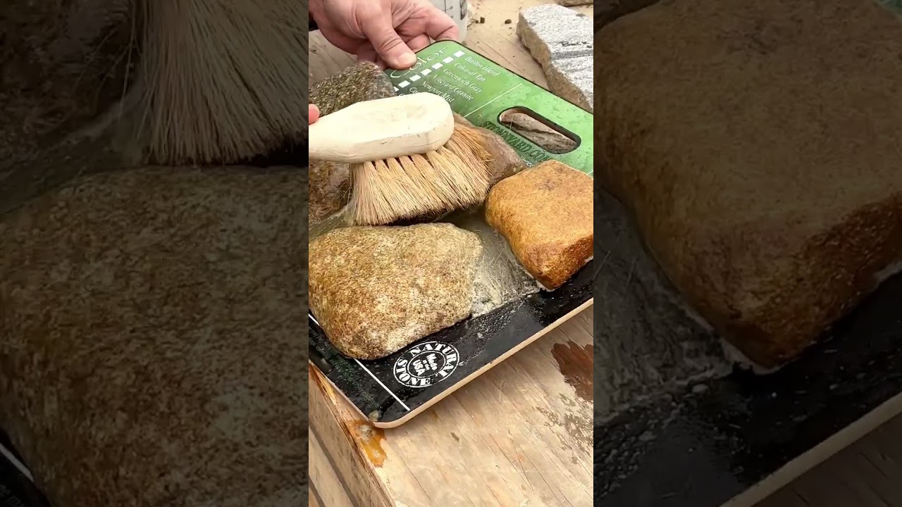 Cleaning stone takes some finesse, but it’s worth it for sparkling clean finish ✨🪨 