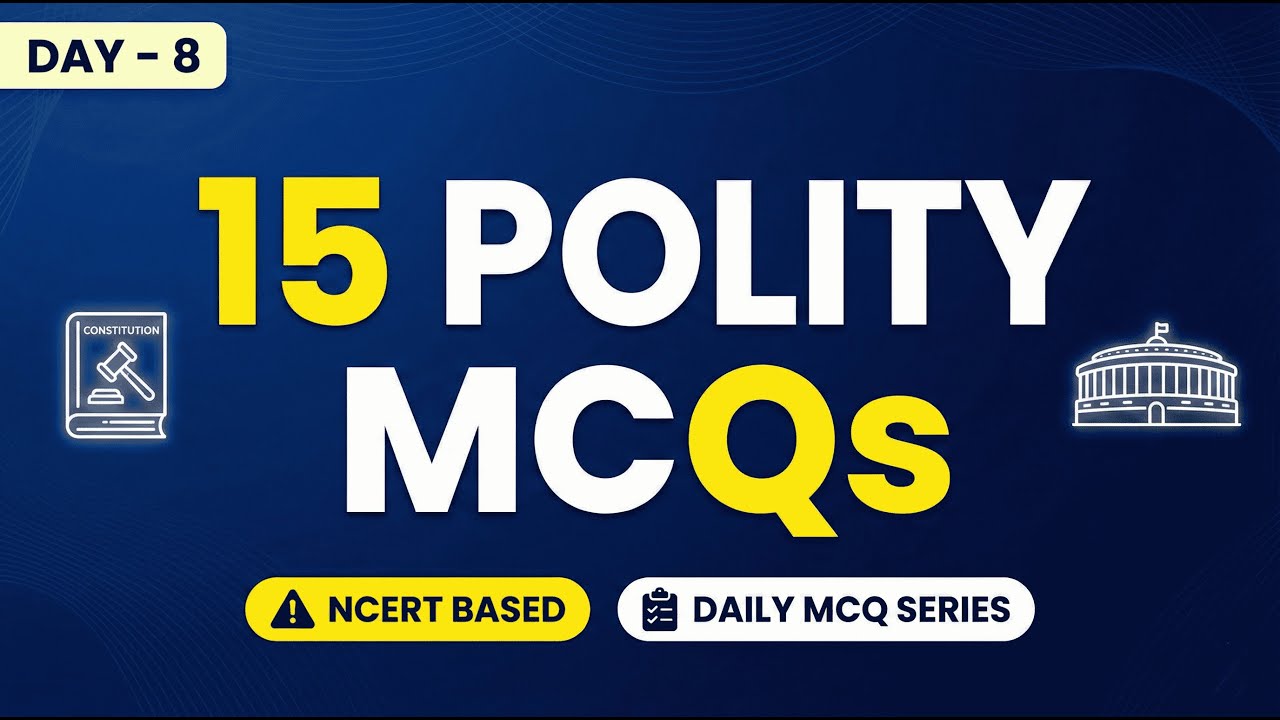 15 Indian Polity & Governance MCQs | UPSC Prelims & SSC (Daily MCQ Series)