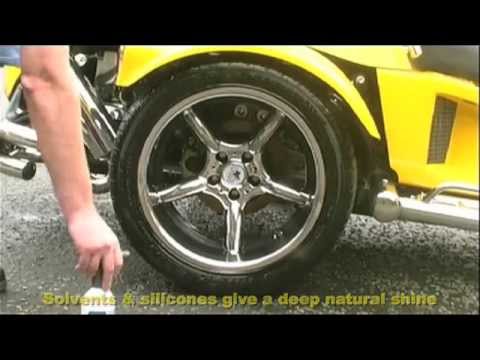 Motorcycle Trike Back in Black tyre dressing
