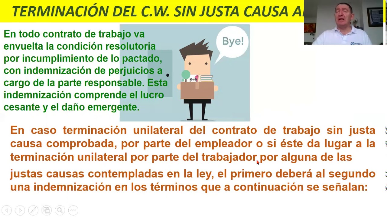 Terminación de contrato de trabajo sin justa causa - YouTube