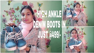 FLIPKART denim boot for women review|denim high heel boots review|high heel boots under 500 review