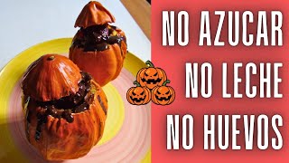 POSTRE o DESAYUNO SALUDABLE SIN AZUCAR SIN HARINA SIN HUEVO SIN LACTEOS (Calabazas de  Halloween)