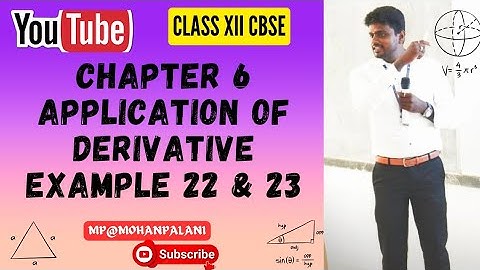 Chapter 6- Application of Derivatives - Examples 22 & 23|Class XII CBSE Mathematics in Tamil