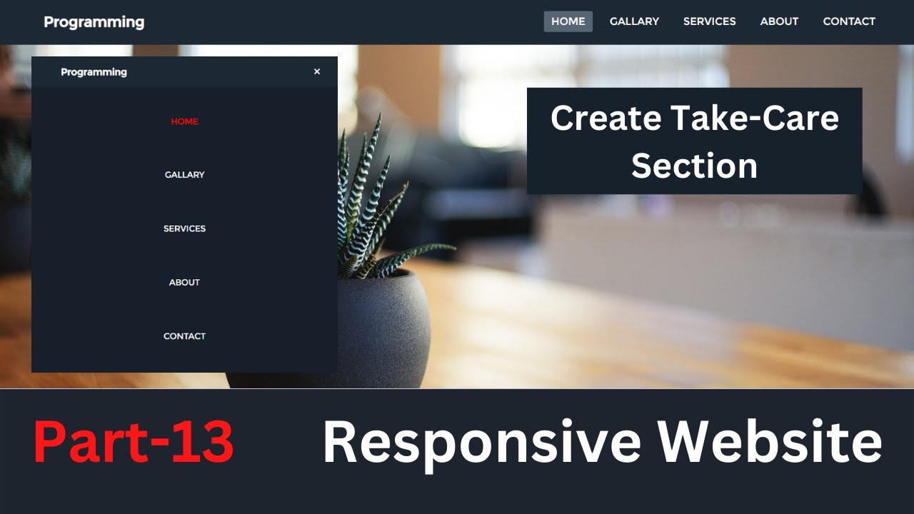 create take care section || responsive website using html and css - YouTube