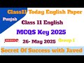 Class 11th English Paper Group 1 Punjab board Objective Key Class 11th English Punjab board #punjab