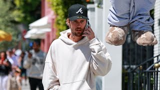 Justin Bieber wears Fuzzy Boots in L.A.