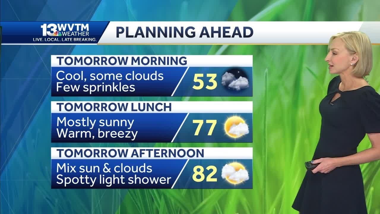 Warm and breezy across Alabama on Sunday with a brief light shower ...