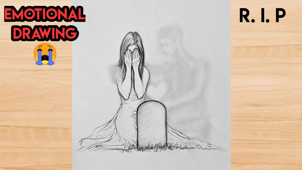 How to draw pencil sketch of a Emotional girl inner feelings  YouTube