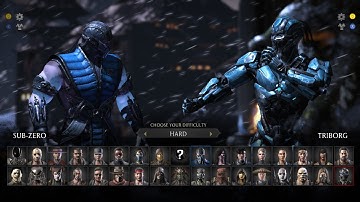 MKX Sub Zero vs Cyber Sub Zero (Difficulty: hard)