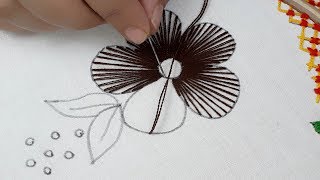Hand Embroidery: Kadai Kamal Stitch Flower Design