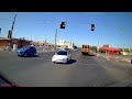 Assh*le threads the needle between school bus & 20 ton truck