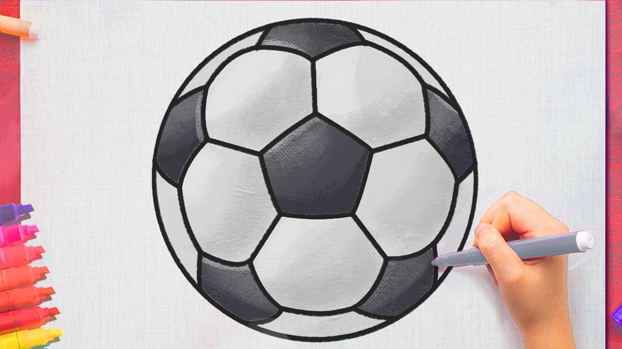 Comment dessiner un BALLON DE FOOT facile 