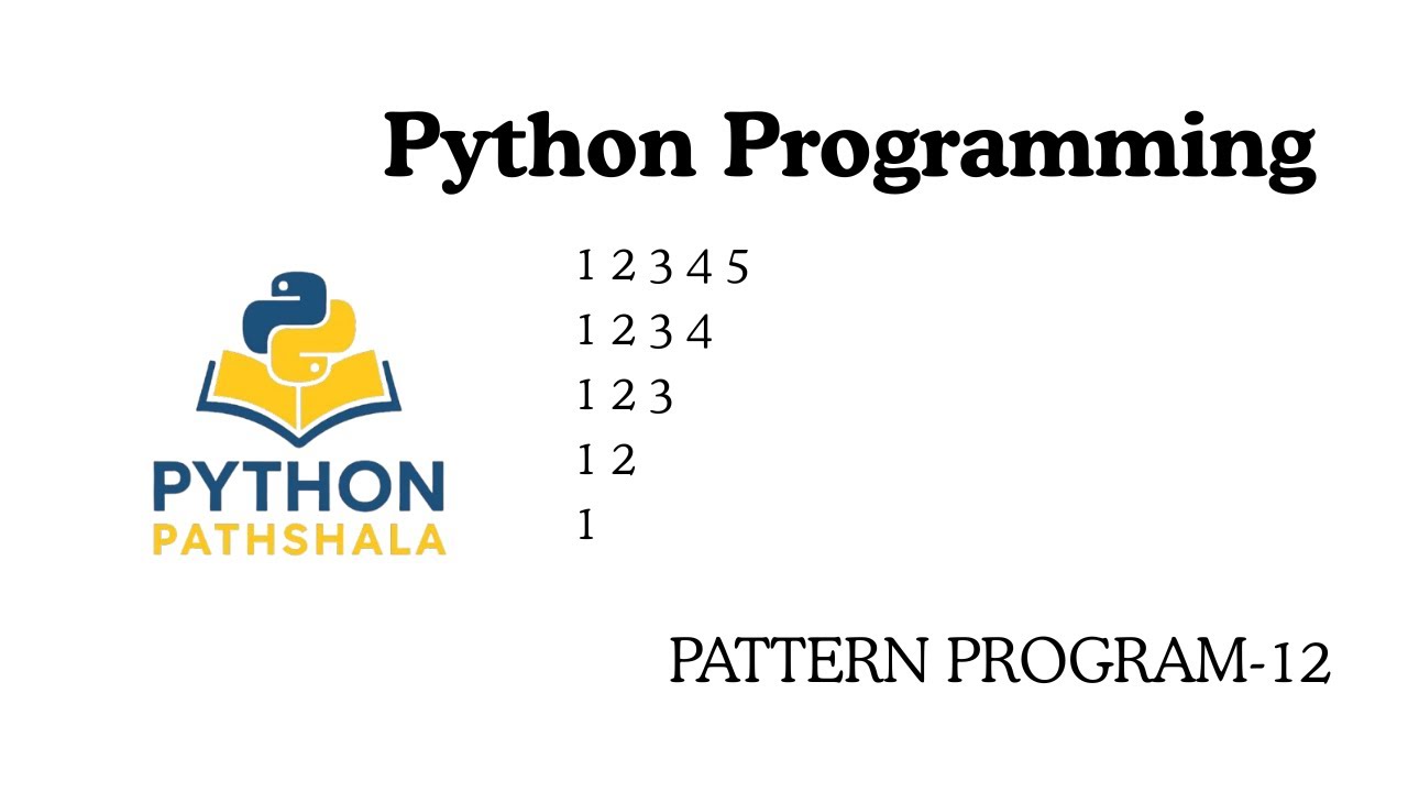 Python Pattern Printing Tutorial in Hindi | Reverse Number Triangle | Python Program