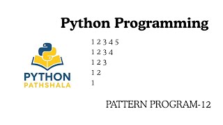 Python Pattern Printing Tutorial in Hindi | Reverse Number Triangle | Python Program