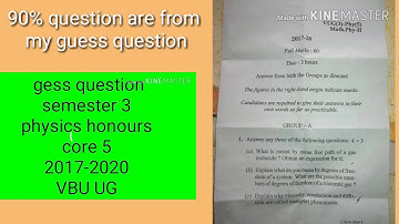 Semester 3 ,core5, physics honours,vbu, question paper 2017-2020