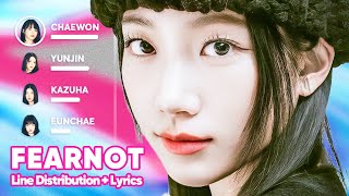 LE SSERAFIM - FEARNOT (Between you, me and the lamppost) (Line Distribution + Lyrics) PATREON Resimi