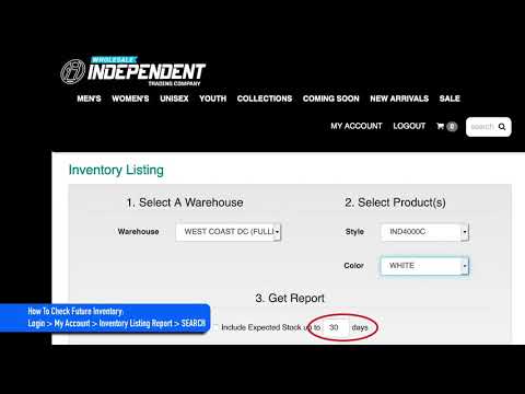 How to browse incoming Inventory - Wholesale Customers