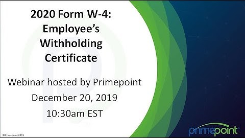New IRS Form W-4 (2020) - What You Need to Know